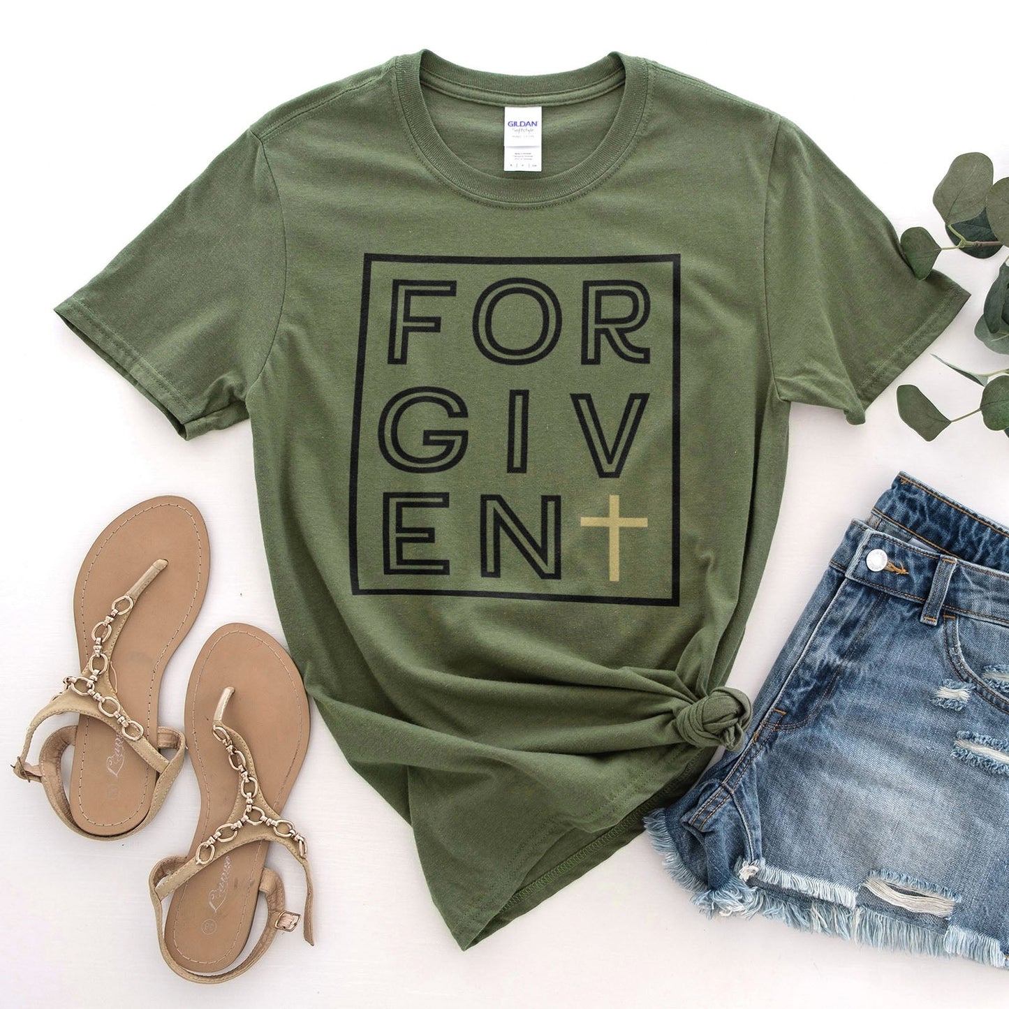 Forgiven Silhouette Tee Shirts For Women - Christian Shirts for Women - Religious Tee Shirts