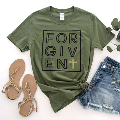 Forgiven Silhouette Tee Shirts For Women - Christian Shirts for Women - Religious Tee Shirts