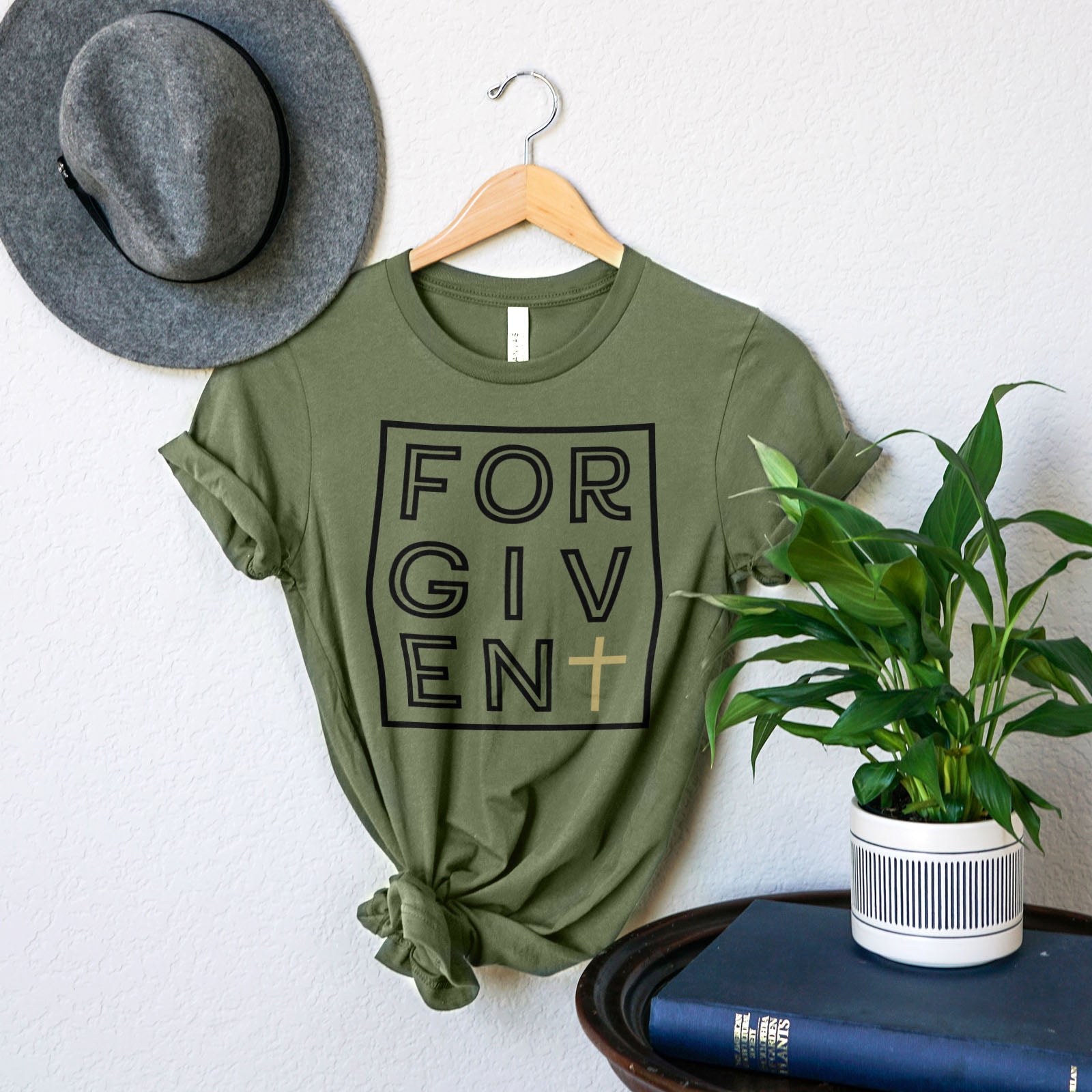 Forgiven Silhouette Tee Shirts For Women - Christian Shirts for Women - Religious Tee Shirts