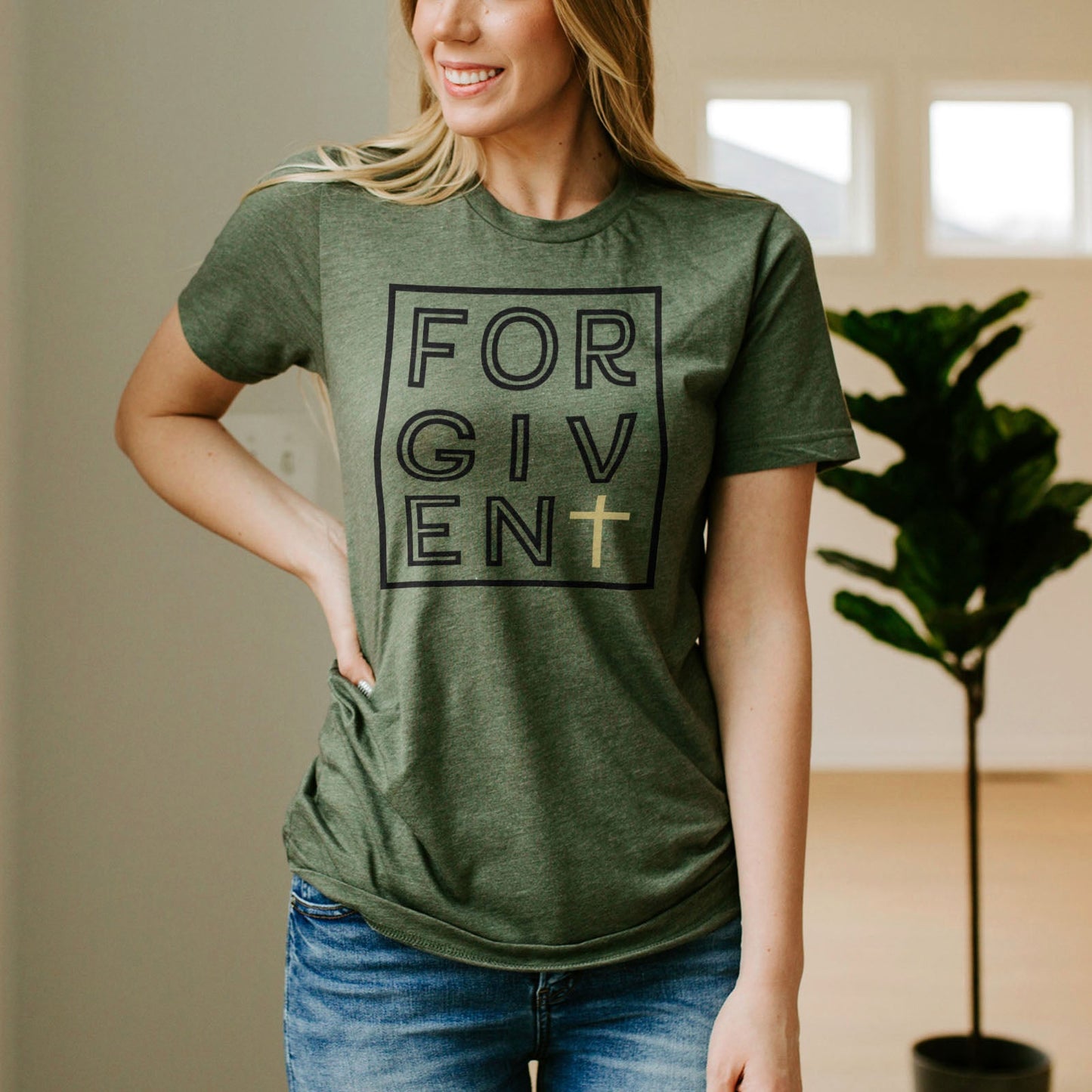Forgiven Silhouette Tee Shirts For Women - Christian Shirts for Women - Religious Tee Shirts