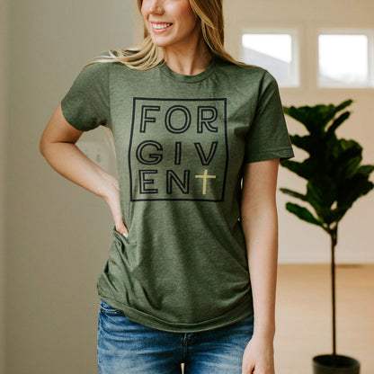 Forgiven Silhouette Tee Shirts For Women - Christian Shirts for Women - Religious Tee Shirts