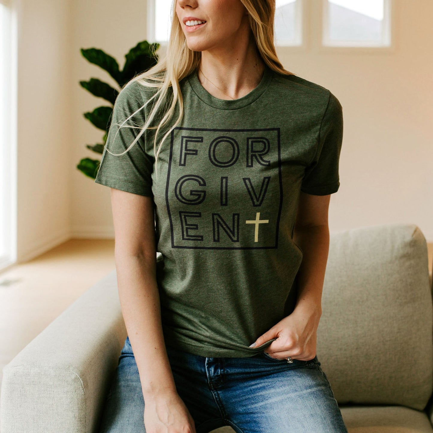 Forgiven Silhouette Tee Shirts For Women - Christian Shirts for Women - Religious Tee Shirts