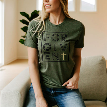 Forgiven Silhouette Tee Shirts For Women - Christian Shirts for Women - Religious Tee Shirts