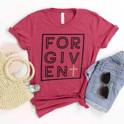 Forgiven Silhouette Tee Shirts For Women - Christian Shirts for Women - Religious Tee Shirts