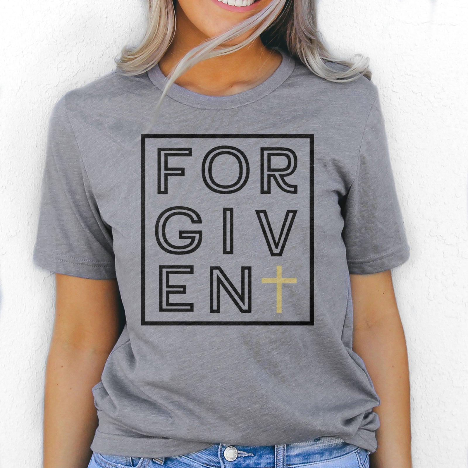 Forgiven Silhouette Tee Shirts For Women - Christian Shirts for Women - Religious Tee Shirts