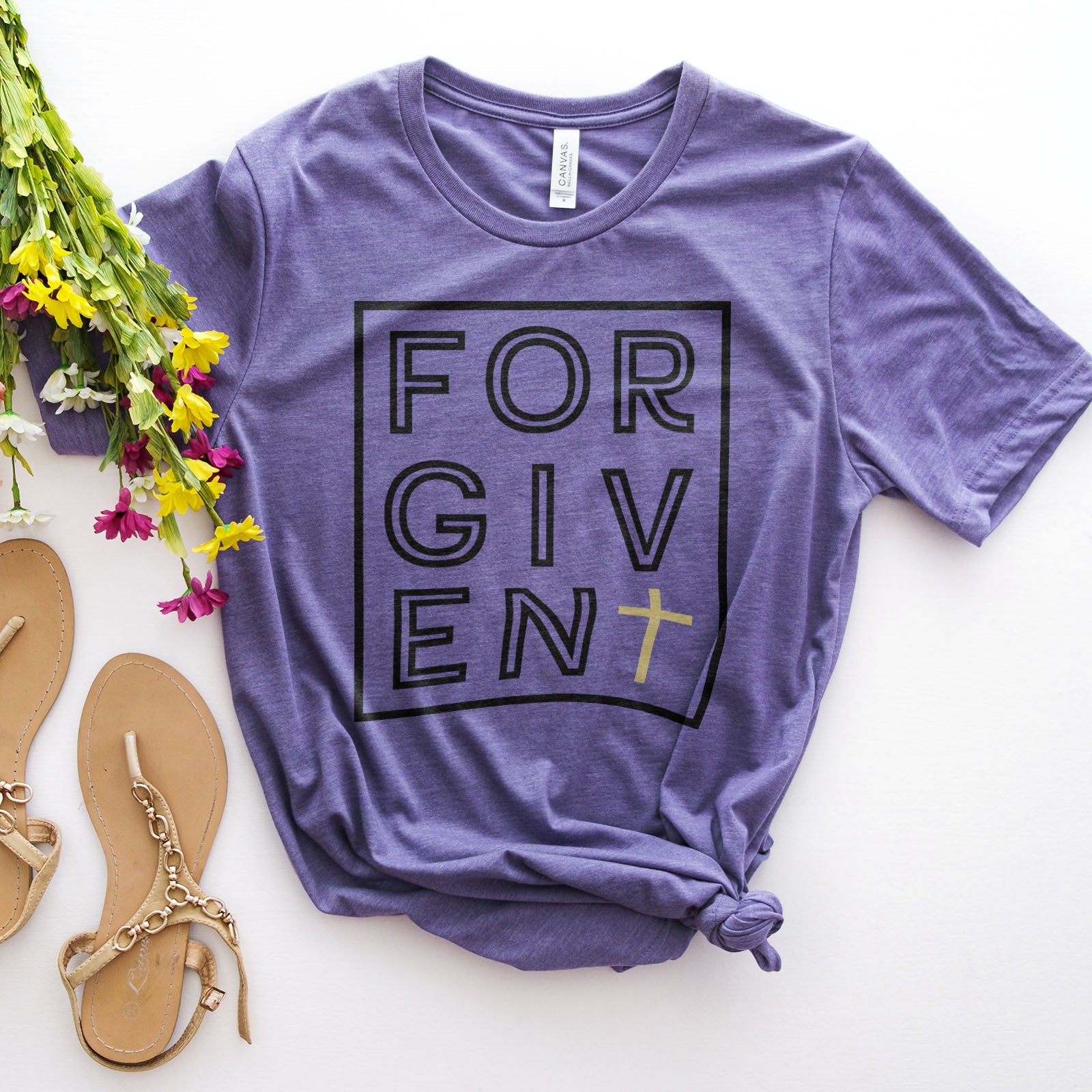 Forgiven Silhouette Tee Shirts For Women - Christian Shirts for Women - Religious Tee Shirts