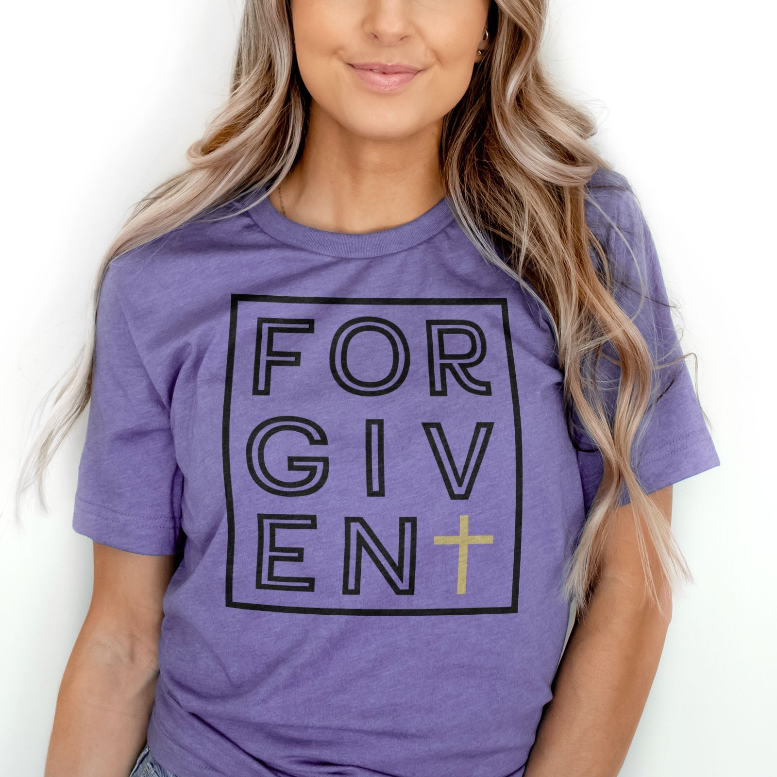 Forgiven Silhouette Tee Shirts For Women - Christian Shirts for Women - Religious Tee Shirts