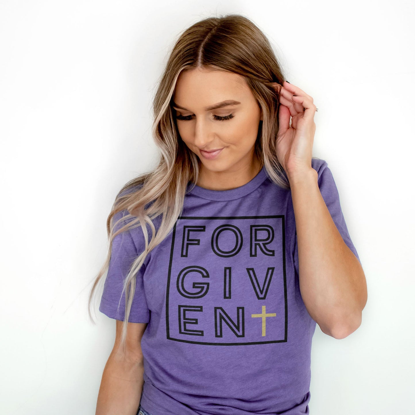 Forgiven Silhouette Tee Shirts For Women - Christian Shirts for Women - Religious Tee Shirts
