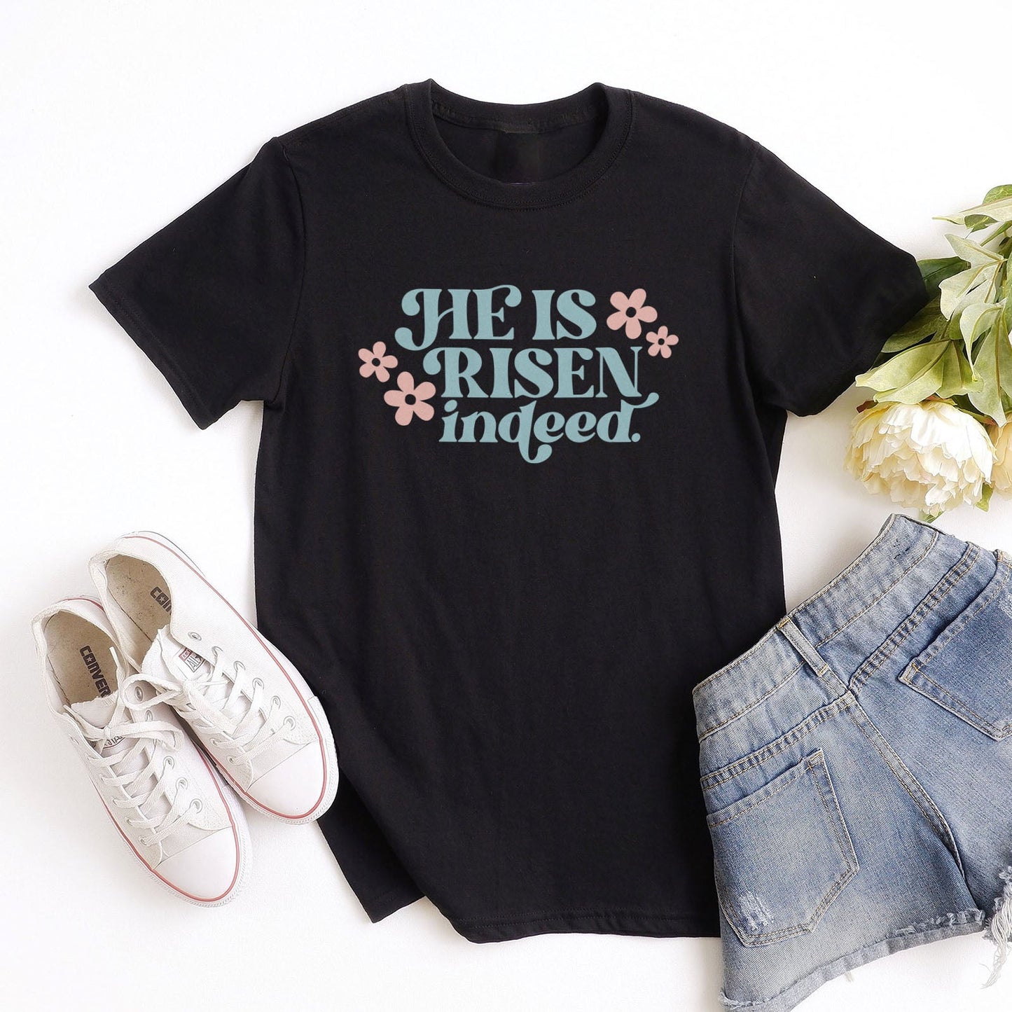 He Is Risen Indeed Tee Shirts For Women - Christian Easter T Shirts