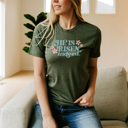 He Is Risen Indeed Tee Shirts For Women - Christian Easter T Shirts