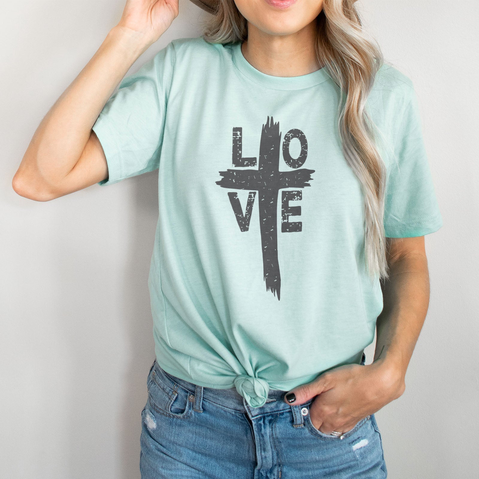 Love Cross Tee Shirts For Women - Christian Shirts for Women - Religious Tee Shirts