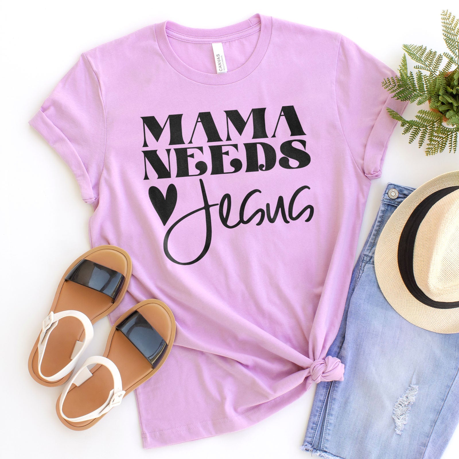Mama Needs Jesus Tee Shirts For Women - Christian Shirts for Women - Religious Tee Shirts