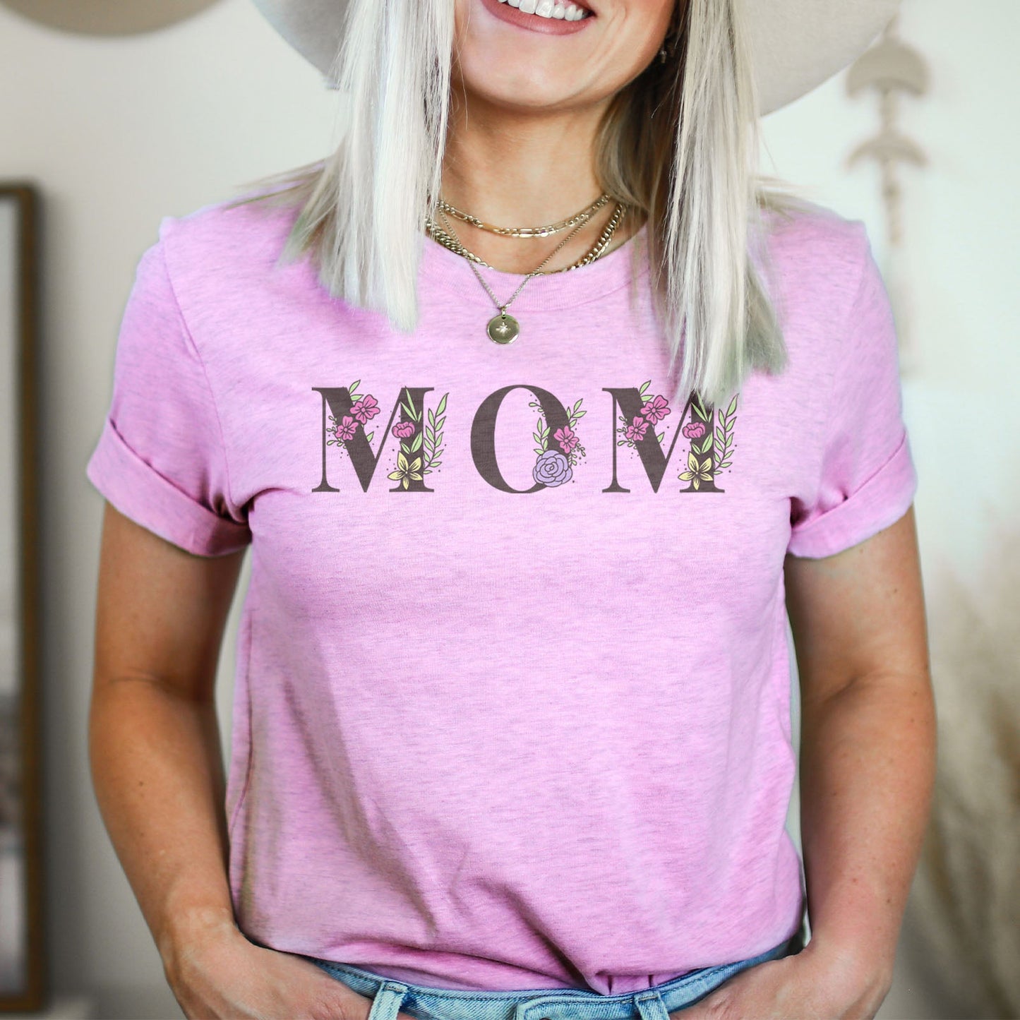 Mom Floral Tee Shirts For Women - Christian Shirts for Women - Religious Tee Shirts