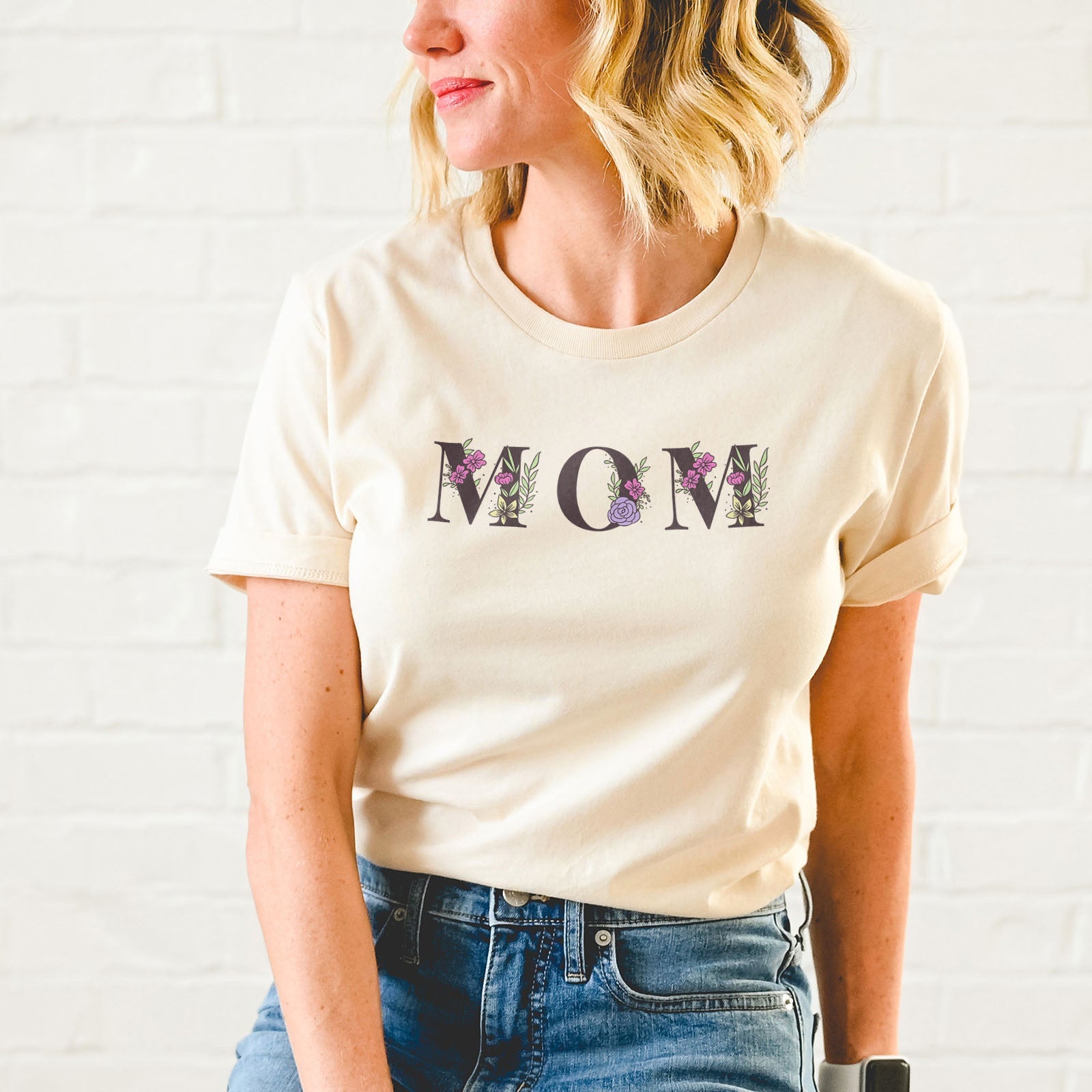 Mom Floral Tee Shirts For Women - Christian Shirts for Women - Religious Tee Shirts