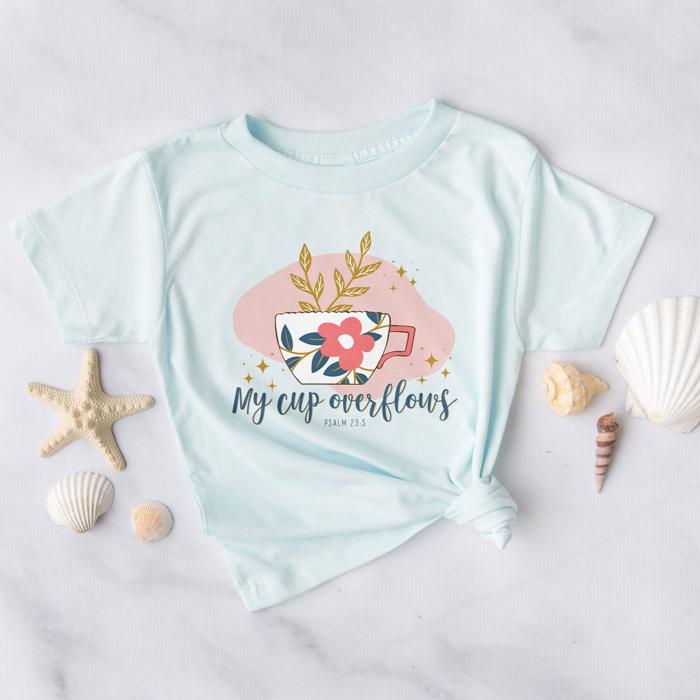 My Cup Overflows Psalm 23:5 Tee Shirts For Women - Christian Shirts for Women - Religious Tee Shirts