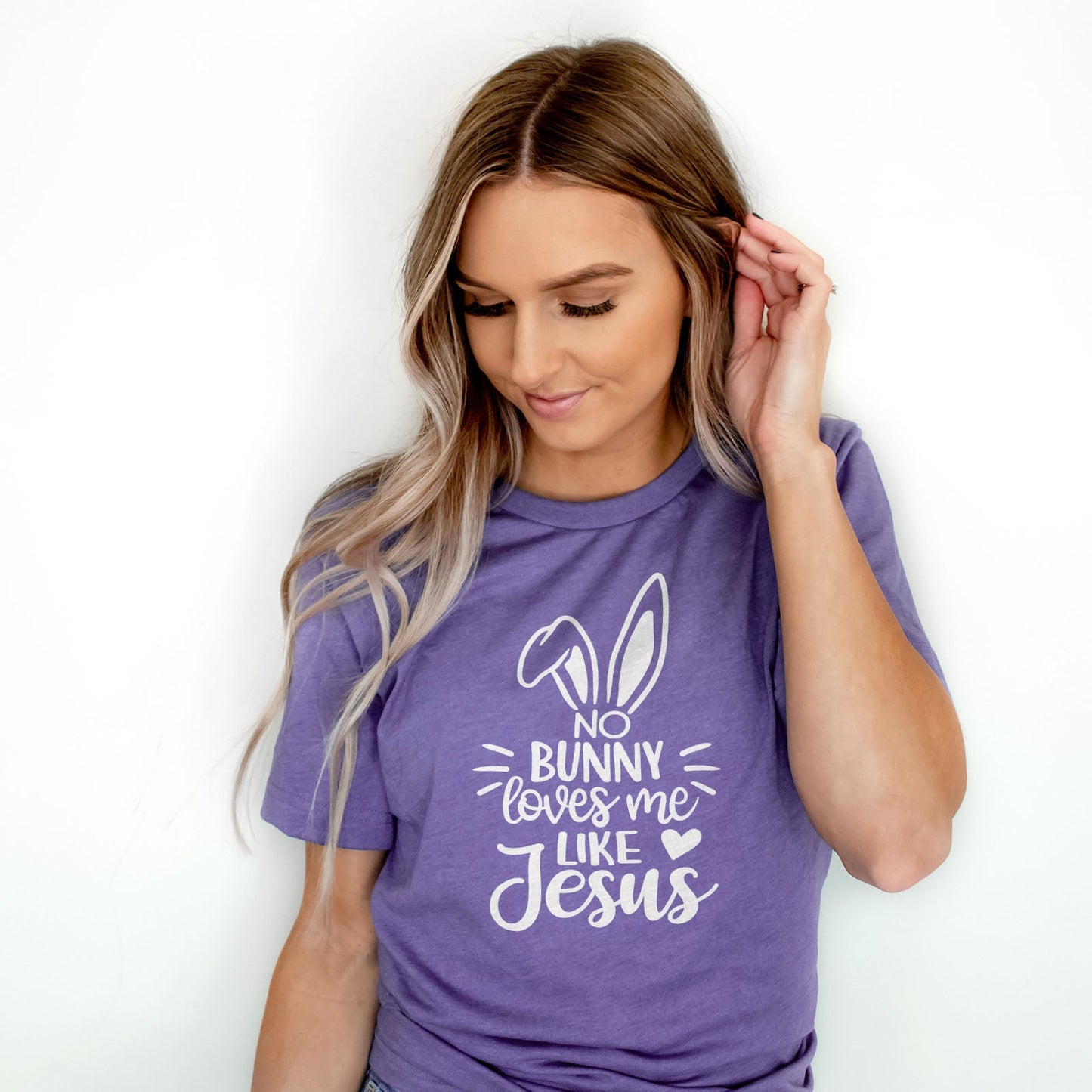 No Bunny Loves Me Like Jesus Tee Shirts For Women - Christian Easter T Shirts