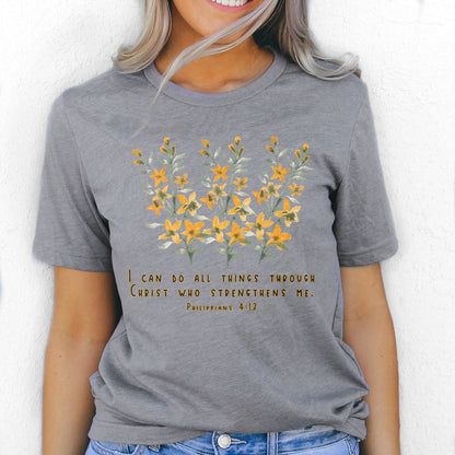 Philippians 4:13 Tee Shirts For Women - Christian Shirts for Women - Religious Tee Shirts