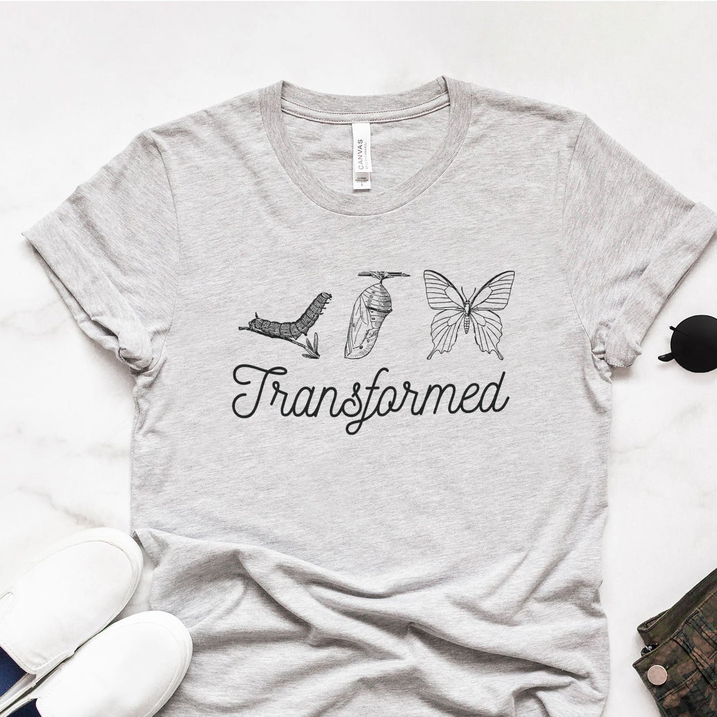 Transformed Butterfly Tee Shirts For Women - Christian Shirts for Women - Religious Tee Shirts