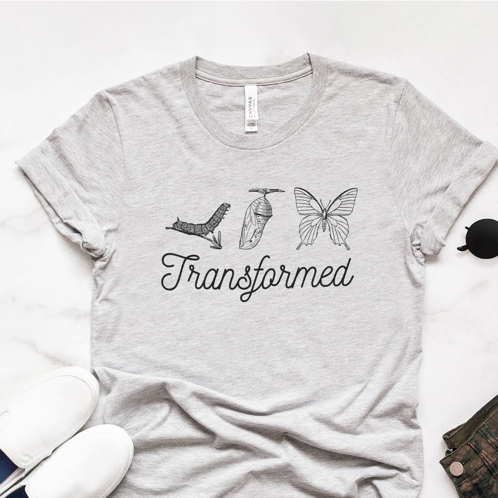 Transformed Butterfly Tee Shirts For Women - Christian Shirts for Women - Religious Tee Shirts