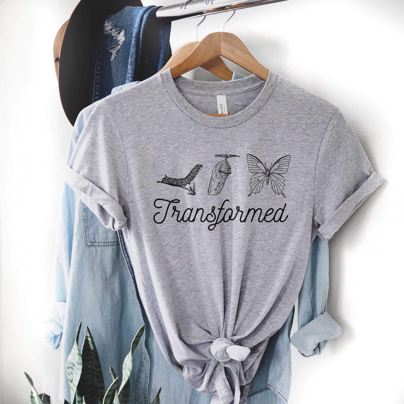 Transformed Butterfly Tee Shirts For Women - Christian Shirts for Women - Religious Tee Shirts