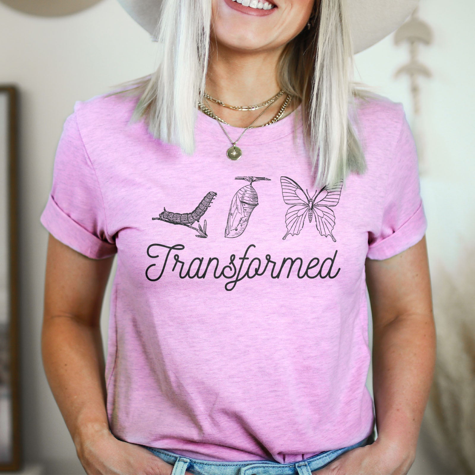 Transformed Butterfly Tee Shirts For Women - Christian Shirts for Women - Religious Tee Shirts