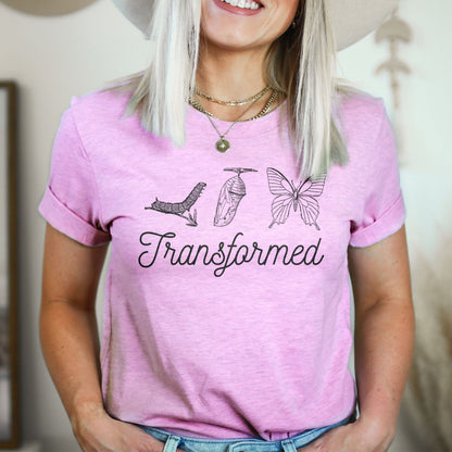Transformed Butterfly Tee Shirts For Women - Christian Shirts for Women - Religious Tee Shirts