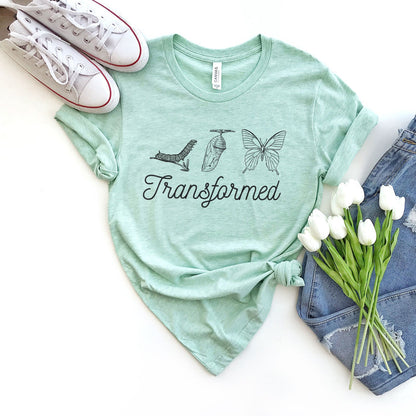 Transformed Butterfly Tee Shirts For Women - Christian Shirts for Women - Religious Tee Shirts