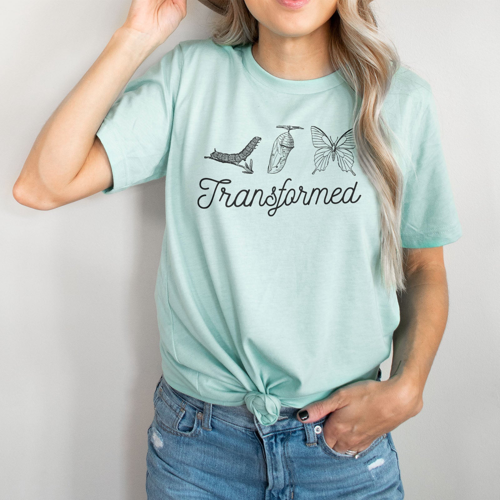 Transformed Butterfly Tee Shirts For Women - Christian Shirts for Women - Religious Tee Shirts