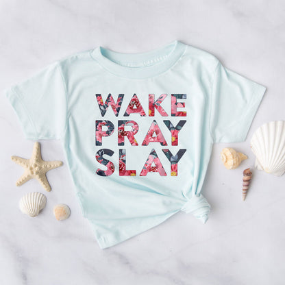 Wake Pray Slay Floral Tee Shirts For Women - Christian Shirts for Women - Religious Tee Shirts