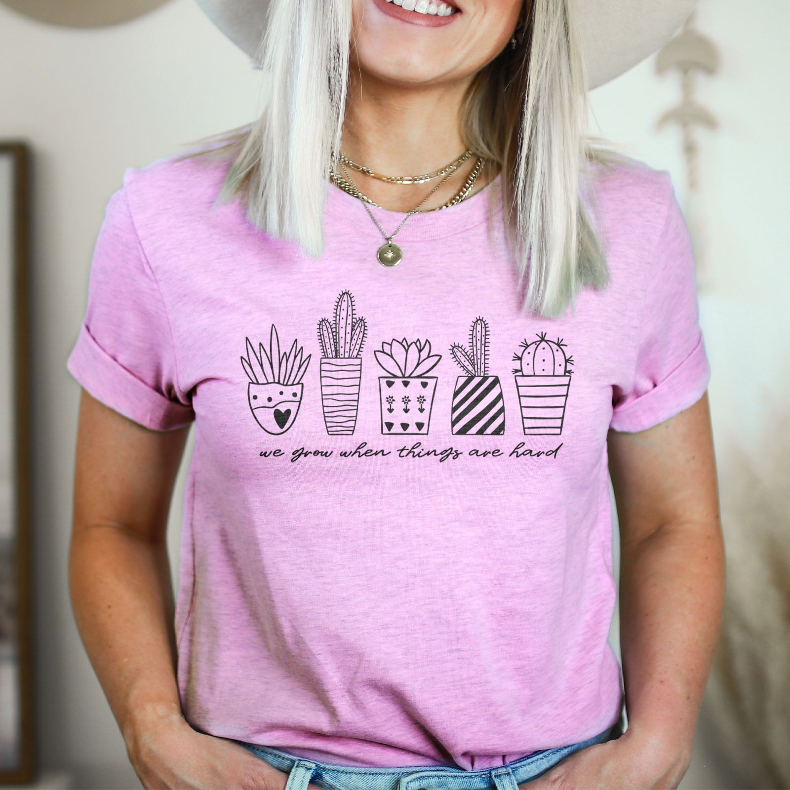 We Grow When Things Are Hard Tee Shirts For Women - Christian Shirts for Women - Religious Tee Shirts