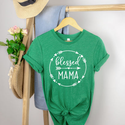 Blessed Mama Round Tee Shirts For Women - Christian Shirts for Women - Religious Tee Shirts