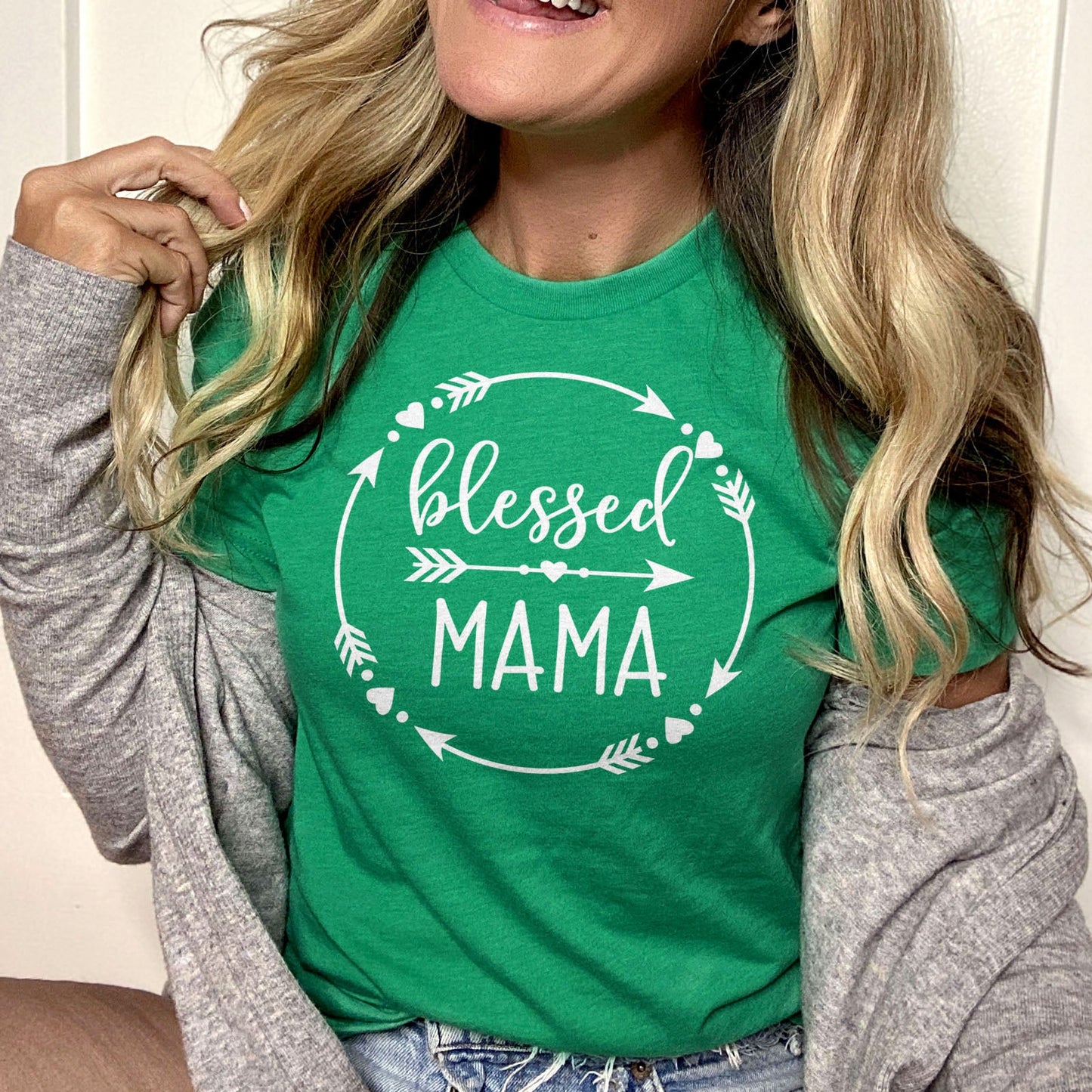 Blessed Mama Round Tee Shirts For Women - Christian Shirts for Women - Religious Tee Shirts