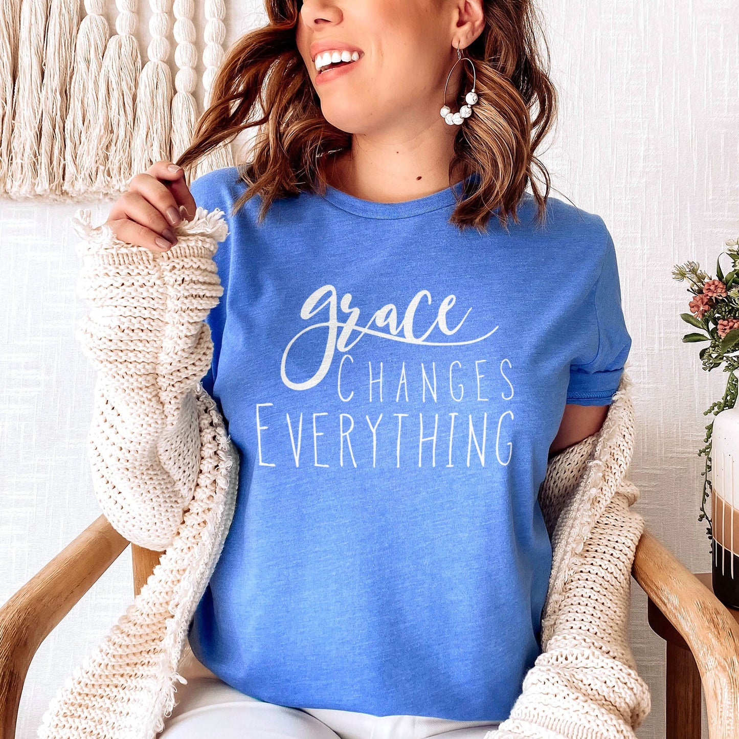 Grace Changes Everything Tee Shirts For Women - Christian Shirts for Women - Religious Tee Shirts