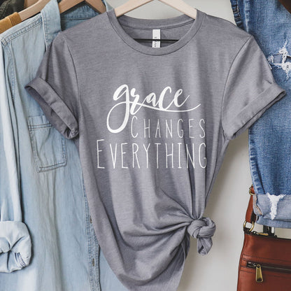 Grace Changes Everything Tee Shirts For Women - Christian Shirts for Women - Religious Tee Shirts