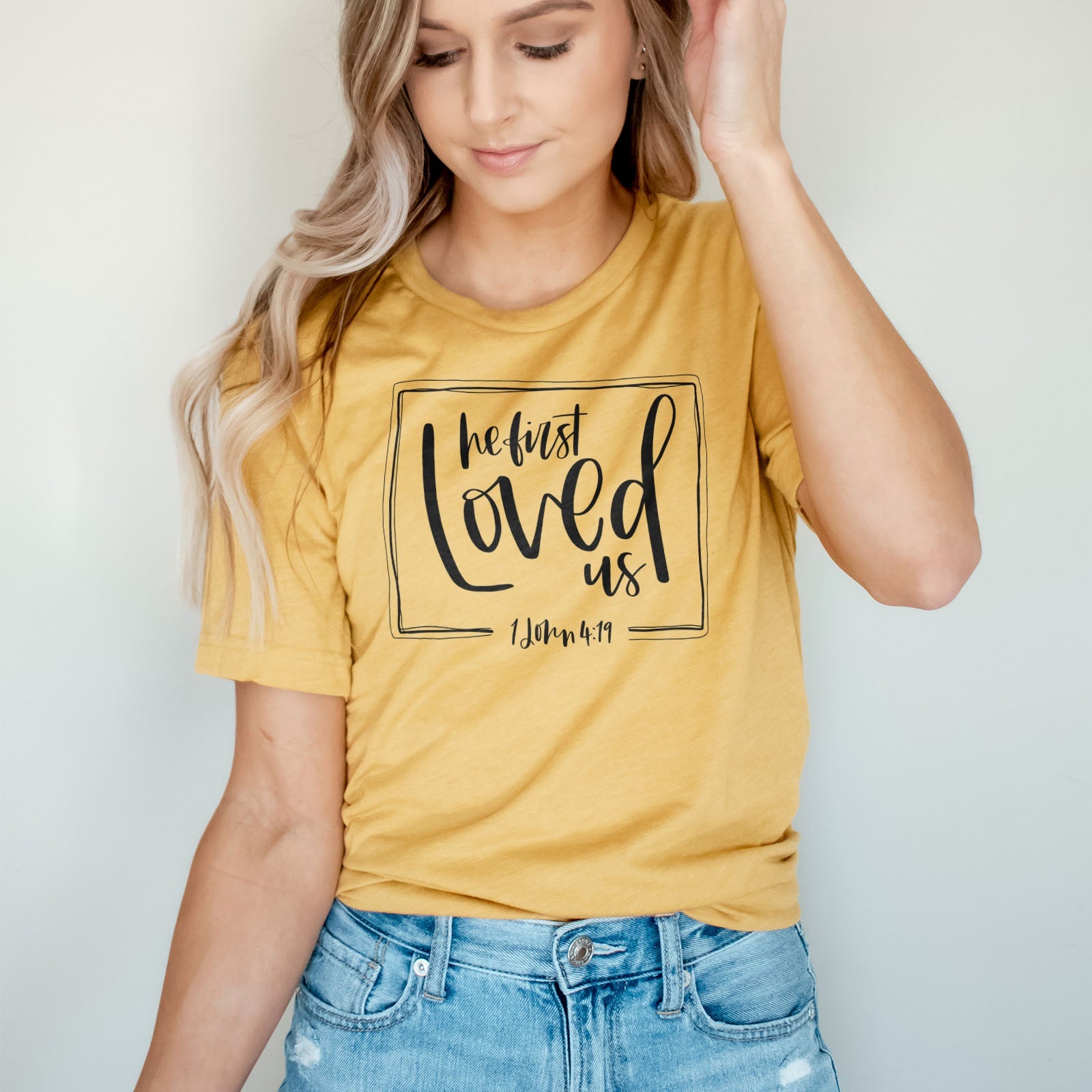 He First Loved Us Tee Shirts For Women - Christian Shirts for Women - Religious Tee Shirts