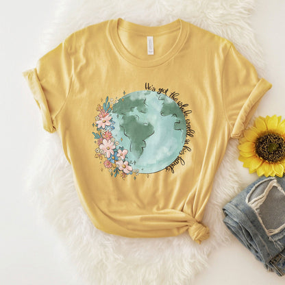 He's got the whole world in His hands Tee Shirts For Women - Christian Shirts for Women - Religious Tee Shirts