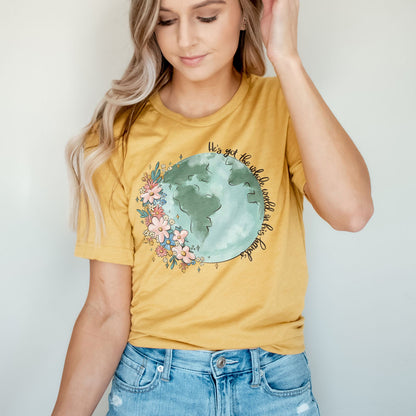 He's got the whole world in His hands Tee Shirts For Women - Christian Shirts for Women - Religious Tee Shirts