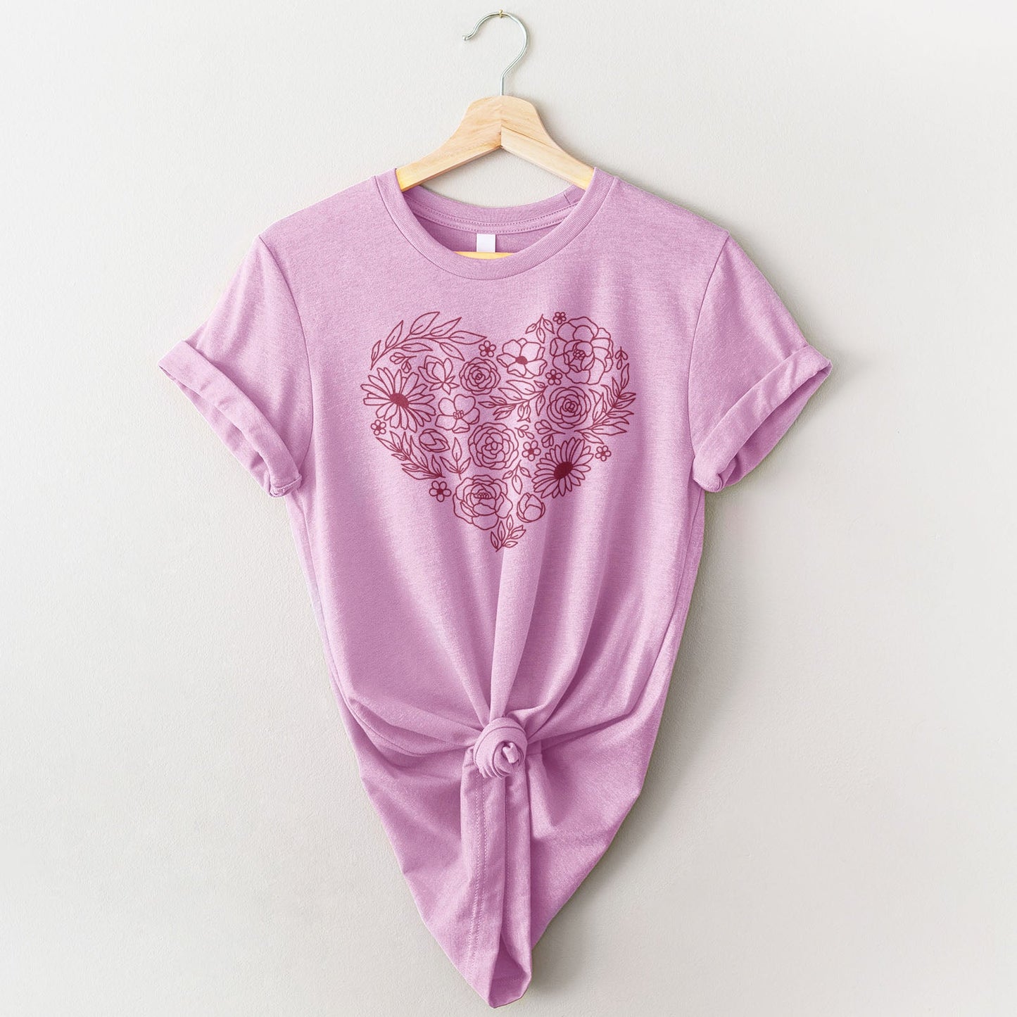 Heart Wildflowers Tee Shirts For Women - Christian Shirts for Women - Religious Tee Shirts