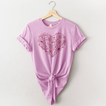 Heart Wildflowers Tee Shirts For Women - Christian Shirts for Women - Religious Tee Shirts