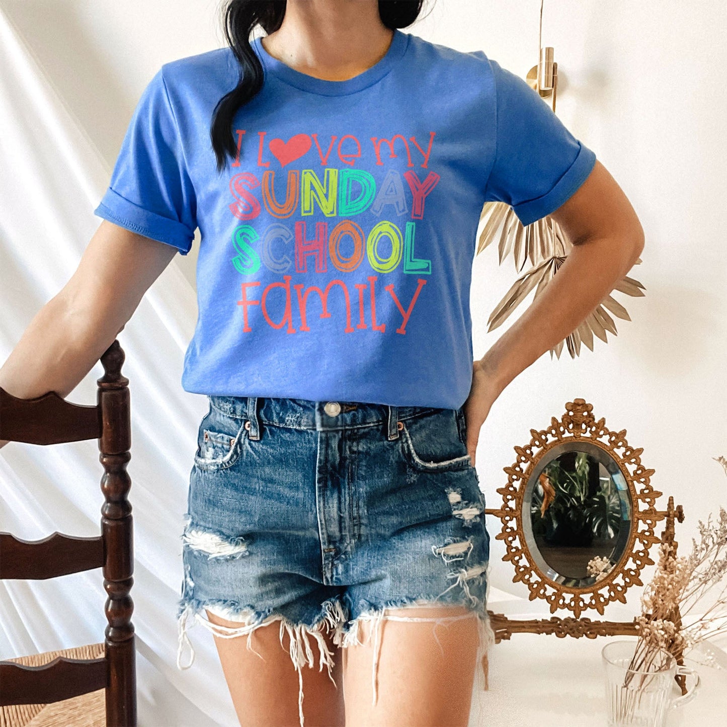 I Love my Sunday School Tee Shirts For Women - Christian Shirts for Women - Religious Tee Shirts