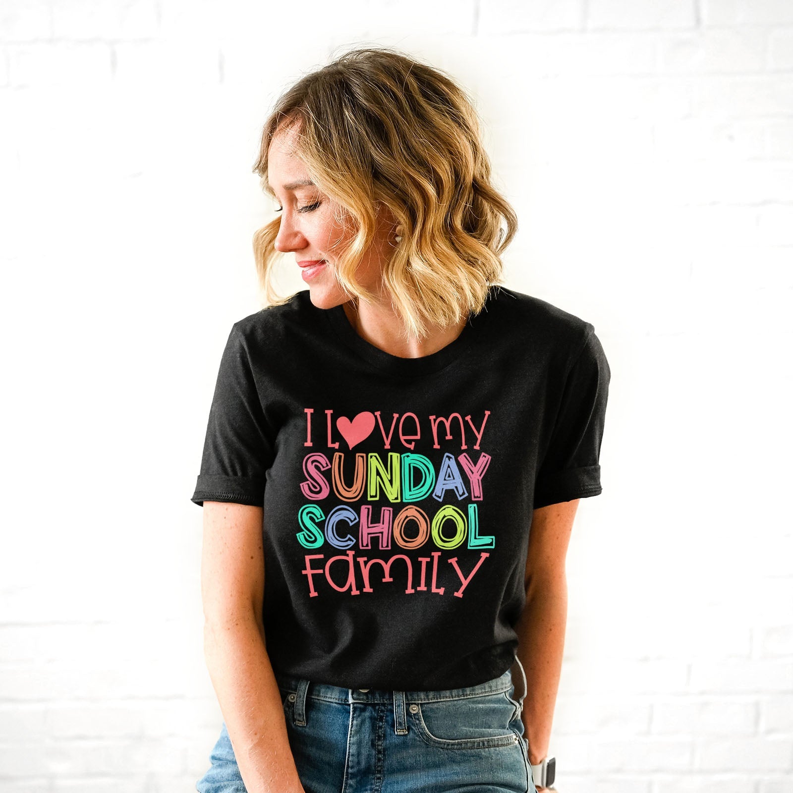 I Love my Sunday School Tee Shirts For Women - Christian Shirts for Women - Religious Tee Shirts