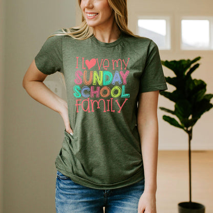 I Love my Sunday School Tee Shirts For Women - Christian Shirts for Women - Religious Tee Shirts