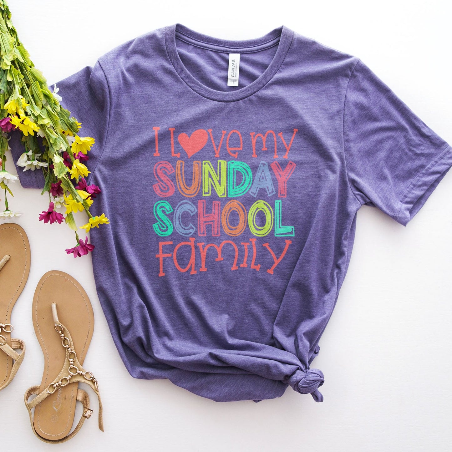 I Love my Sunday School Tee Shirts For Women - Christian Shirts for Women - Religious Tee Shirts