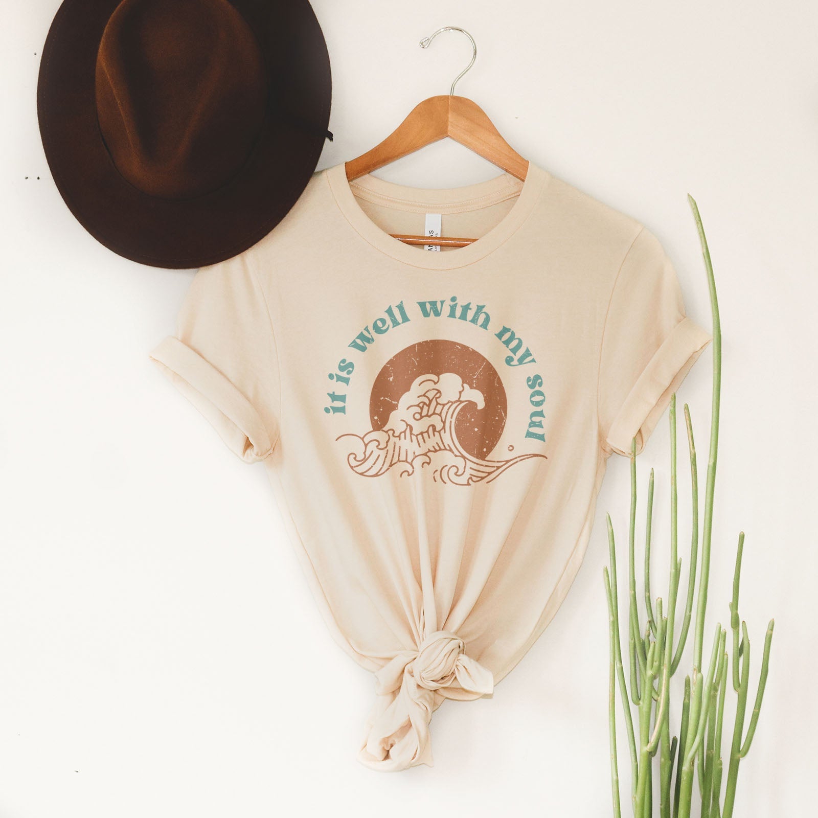 It Is Well With My Soul Retro Waves Tee Shirts For Women - Christian Shirts for Women - Religious Tee Shirts