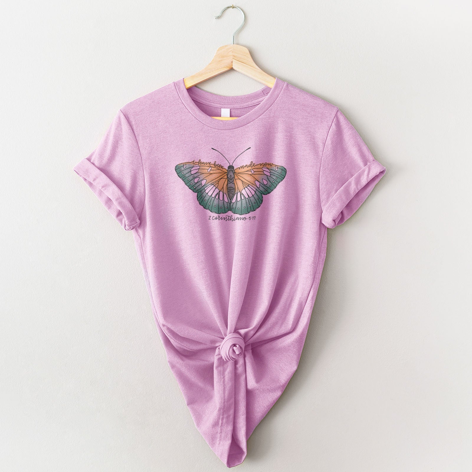 Made New Hand Lettered Butterfly Tee Shirts For Women - Christian Shirts for Women - Religious Tee Shirts