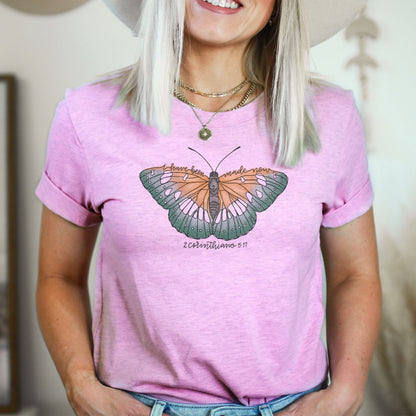 Made New Hand Lettered Butterfly Tee Shirts For Women - Christian Shirts for Women - Religious Tee Shirts