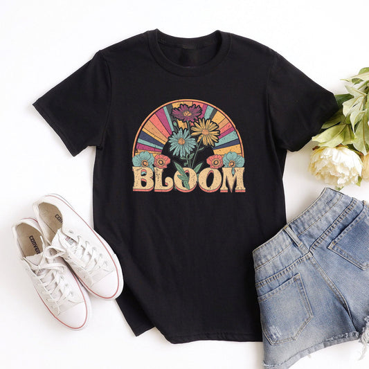 Retro Bloom Tee Shirts For Women - Christian Shirts for Women - Religious Tee Shirts