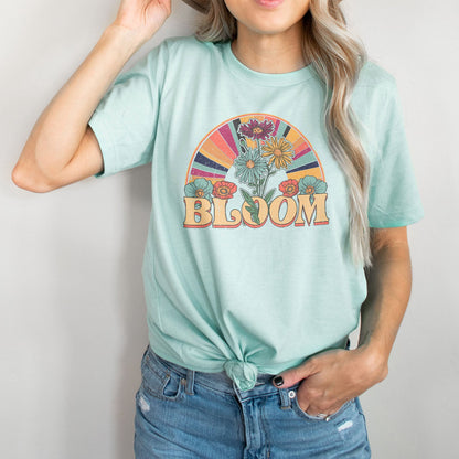 Retro Bloom Tee Shirts For Women - Christian Shirts for Women - Religious Tee Shirts