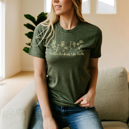 Scatter Kindness Like Seeds Tee Shirts For Women - Christian Shirts for Women - Religious Tee Shirts