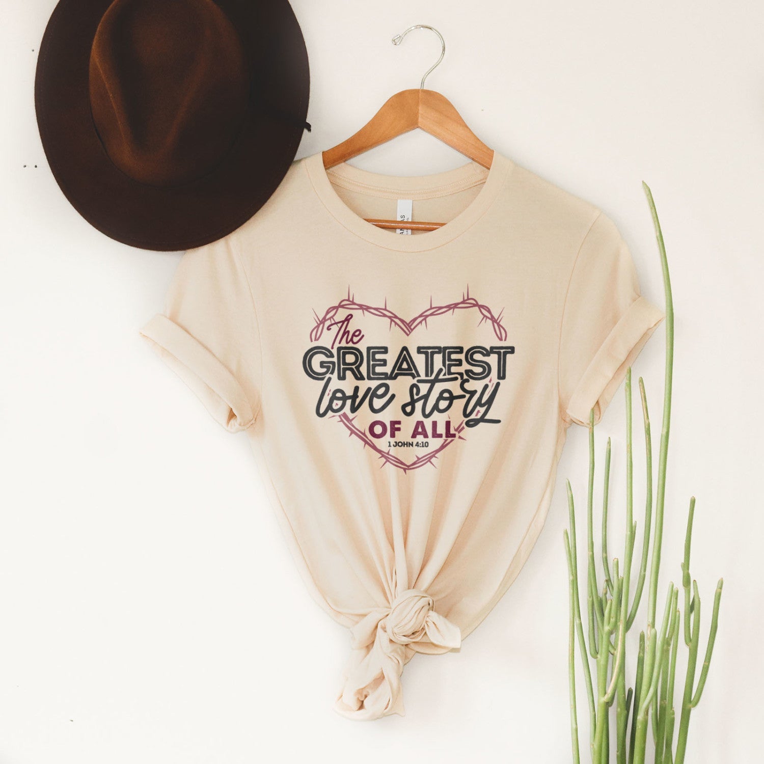 The Greatest Love Story Ever Told Tee Shirts For Women - Christian Shirts for Women - Religious Tee Shirts